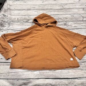 Vuori Warm Brown Boxy Oversized  Hooded Sweatshirt Size Small